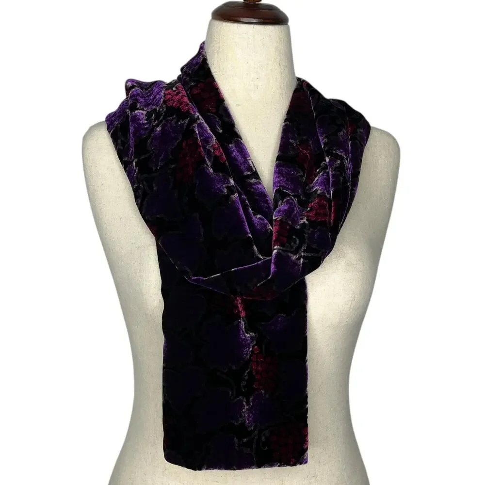 Camilla Ridley Women's Velvet Scarf Purple 10